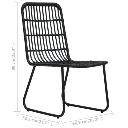 3-tlg. Bistro-Set Poly Rattan Schwarz - Pazzar.ch