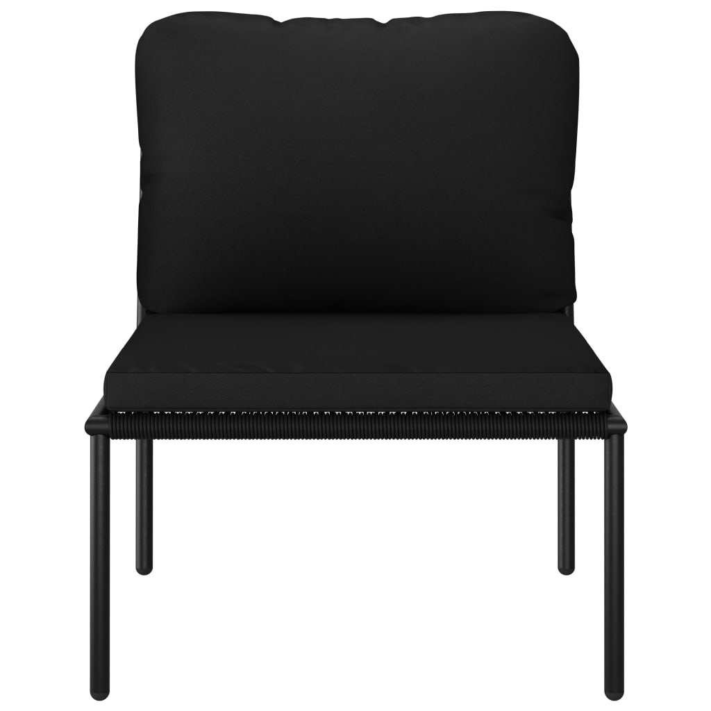 5-tlg. Garten-Lounge-Set mit Auflagen Schwarz PVC - Pazzar.ch