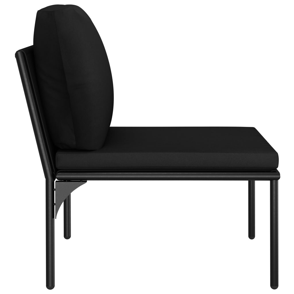 5-tlg. Garten-Lounge-Set mit Auflagen Schwarz PVC - Pazzar.ch