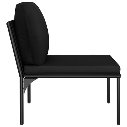 5-tlg. Garten-Lounge-Set mit Auflagen Schwarz PVC - Pazzar.ch