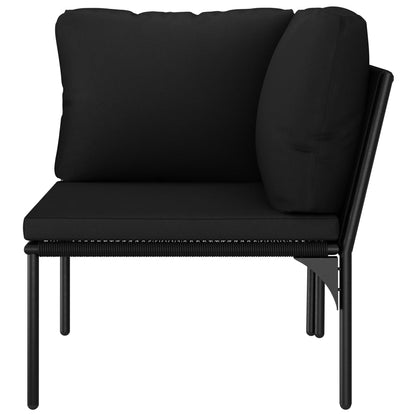 6-tlg. Garten-Lounge-Set mit Auflagen Schwarz PVC - Pazzar.ch