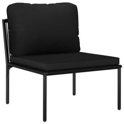 6-tlg. Garten-Lounge-Set mit Auflagen Schwarz PVC - Pazzar.ch