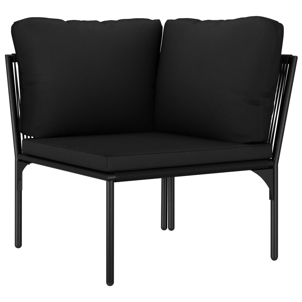 8-tlg. Garten-Lounge-Set mit Auflagen Schwarz PVC - Pazzar.ch
