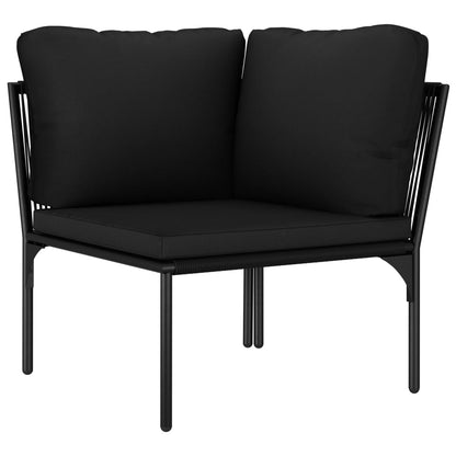 8-tlg. Garten-Lounge-Set mit Auflagen Schwarz PVC - Pazzar.ch