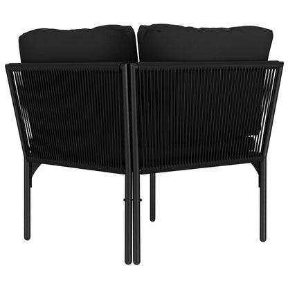 8-tlg. Garten-Lounge-Set mit Auflagen Schwarz PVC - Pazzar.ch