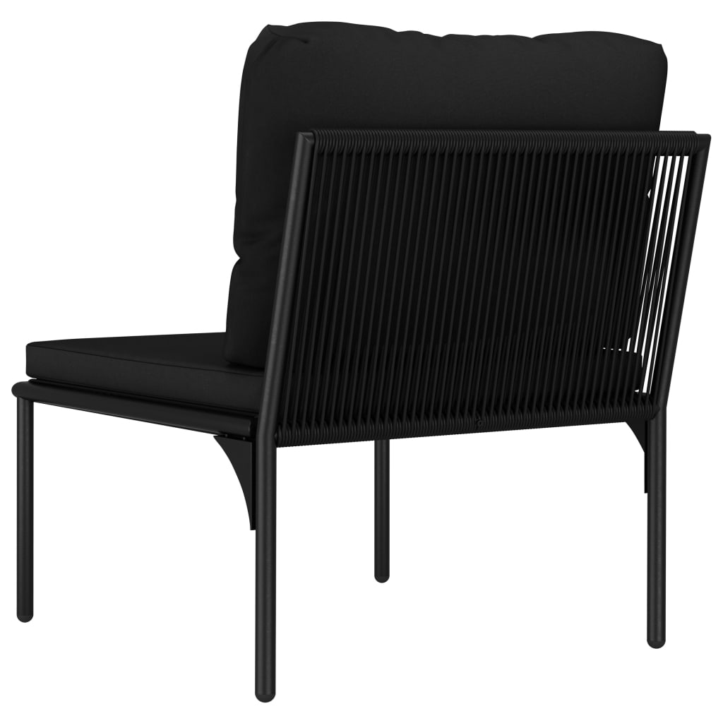 3-tlg. Garten-Lounge-Set mit Auflagen Schwarz PVC - Pazzar.ch