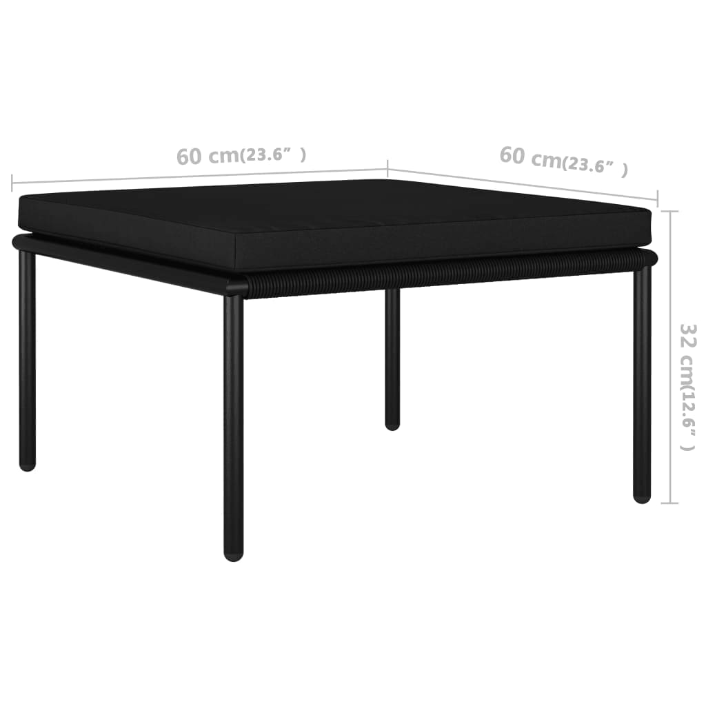 3-tlg. Garten-Lounge-Set mit Auflagen Schwarz PVC - Pazzar.ch