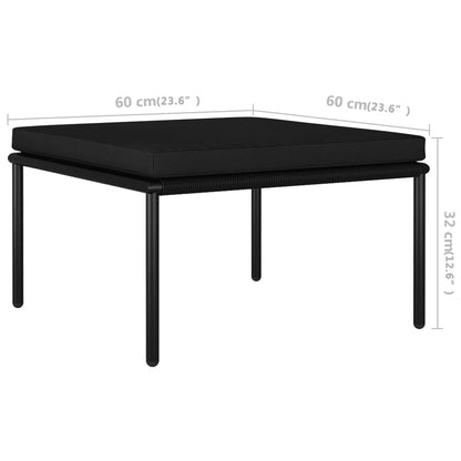 3-tlg. Garten-Lounge-Set mit Auflagen Schwarz PVC - Pazzar.ch