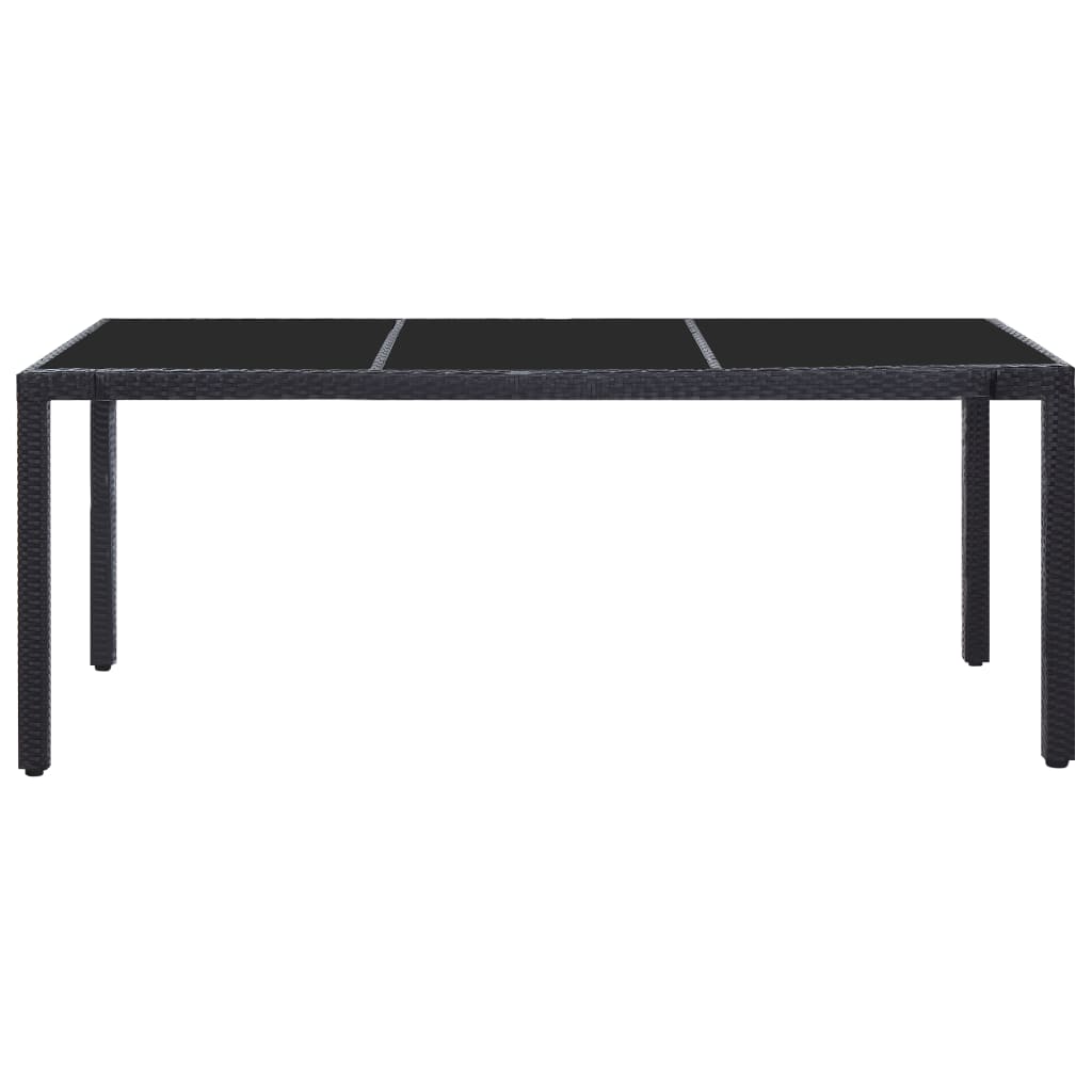9-tlg. Garten-Essgruppe Poly Rattan Schwarz - Pazzar.ch