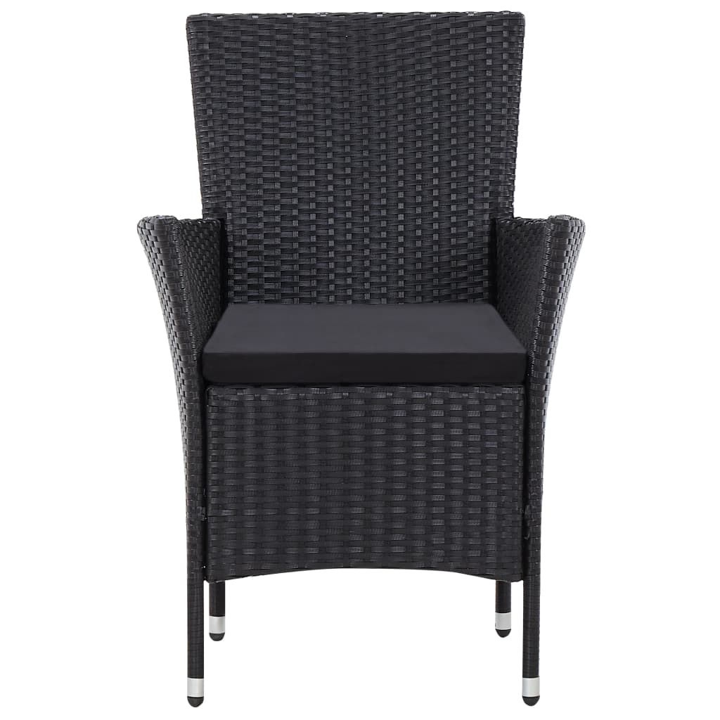 9-tlg. Garten-Essgruppe Poly Rattan Schwarz - Pazzar.ch