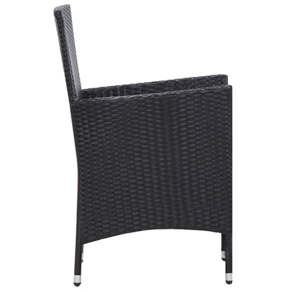9-tlg. Garten-Essgruppe Poly Rattan Schwarz - Pazzar.ch