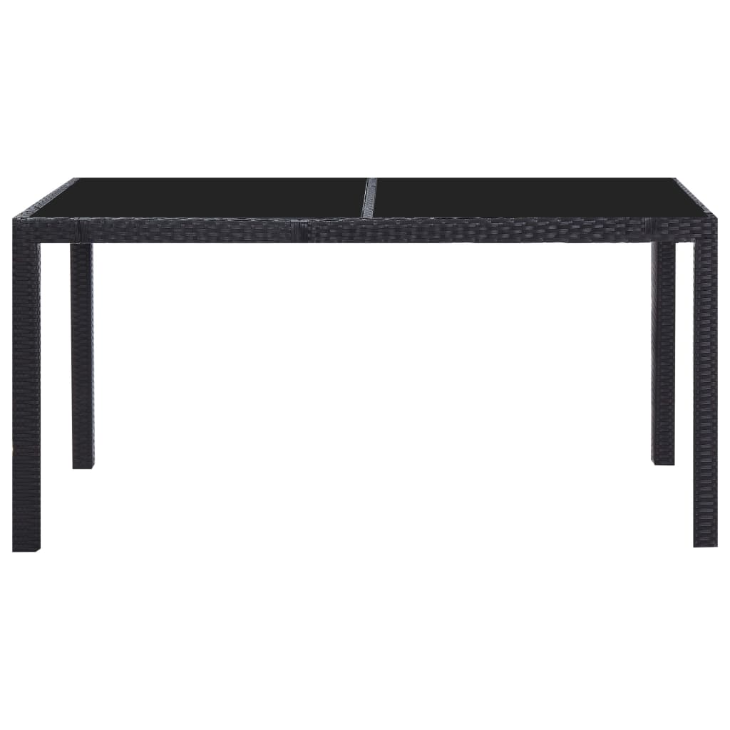 7-tlg. Garten-Essgruppe Poly Rattan Schwarz - Pazzar.ch