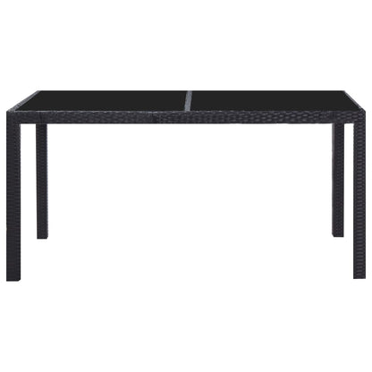 7-tlg. Garten-Essgruppe Poly Rattan Schwarz - Pazzar.ch