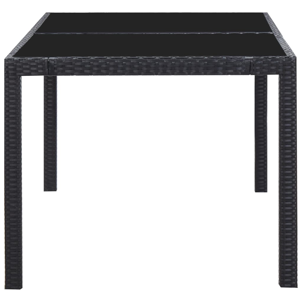 7-tlg. Garten-Essgruppe Poly Rattan Schwarz - Pazzar.ch