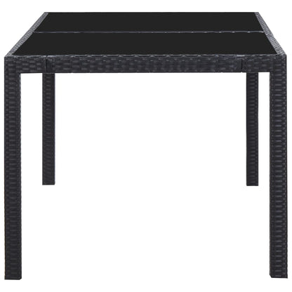 7-tlg. Garten-Essgruppe Poly Rattan Schwarz - Pazzar.ch