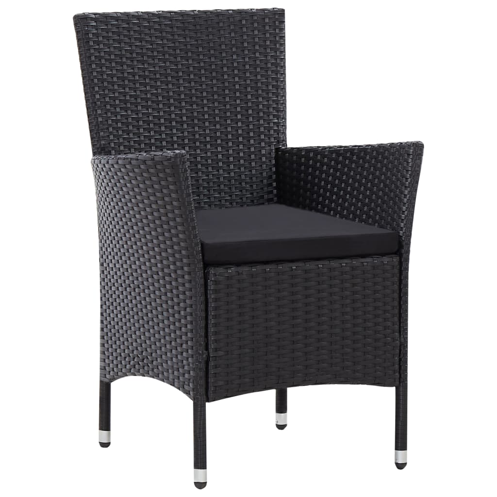 7-tlg. Garten-Essgruppe Poly Rattan Schwarz - Pazzar.ch