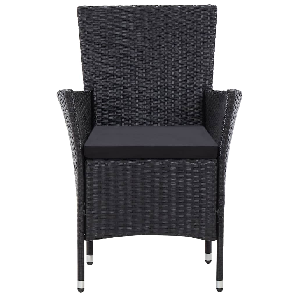 7-tlg. Garten-Essgruppe Poly Rattan Schwarz - Pazzar.ch