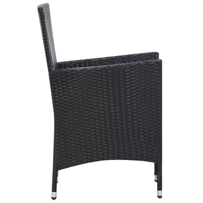 7-tlg. Garten-Essgruppe Poly Rattan Schwarz - Pazzar.ch