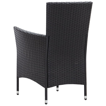 7-tlg. Garten-Essgruppe Poly Rattan Schwarz - Pazzar.ch
