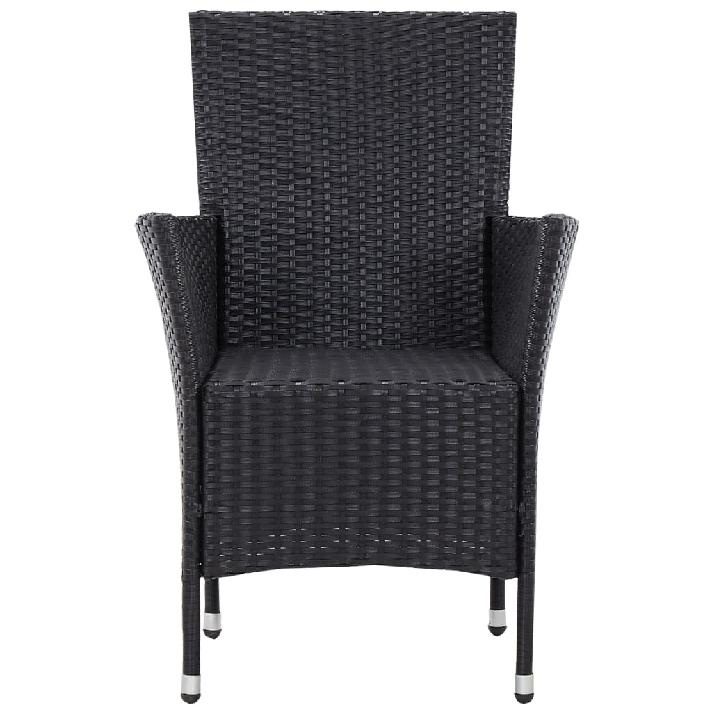 5-tlg. Garten-Essgruppe Poly Rattan Schwarz - Pazzar.ch