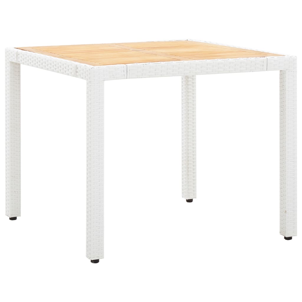 5-tlg. Garten-Essgruppe Poly Rattan Weiß - Pazzar.ch