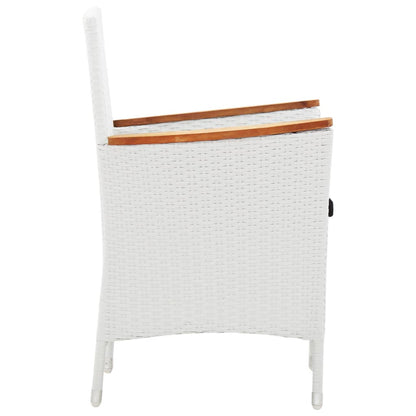 5-tlg. Garten-Essgruppe Poly Rattan Weiß - Pazzar.ch