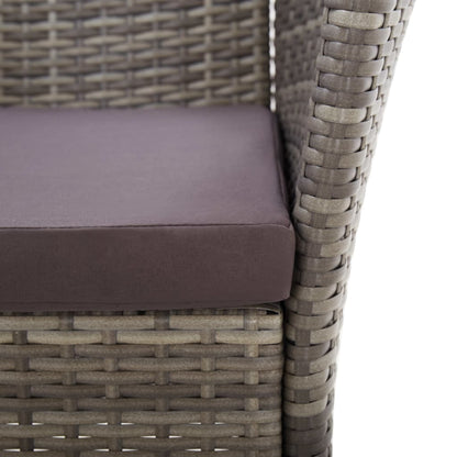 5-tlg. Essgruppe Poly Rattan und Massivholz Akazie Grau - Pazzar.ch