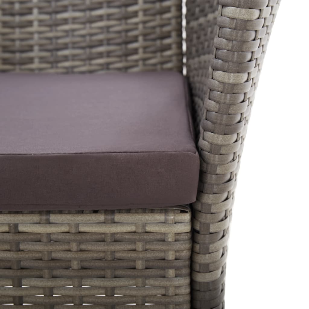 Gartenstühle 2 Stk. mit Auflagen Poly Rattan Grau - Pazzar.ch