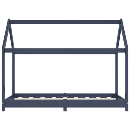 Kinder-Bettgestell Grau Massivholz Kiefer 70 x 140 cm - Pazzar.ch