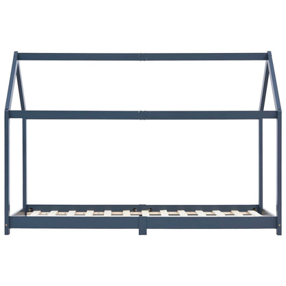 Kinder-Bettgestell Grau Massivholz Kiefer 90 x 200 cm - Pazzar.ch