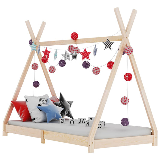 Kinder-Bettgestell Massivholz Kiefer 80 x 160 cm - Pazzar.ch