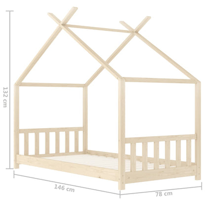 Kinder-Bettgestell Massivholz Kiefer 70 x 140 cm - Pazzar.ch