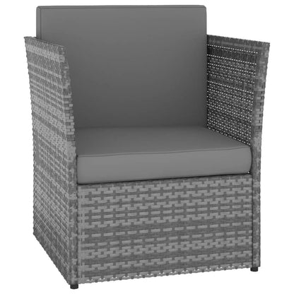 Gartensessel mit Hocker Poly Rattan Anthrazit - Pazzar.ch