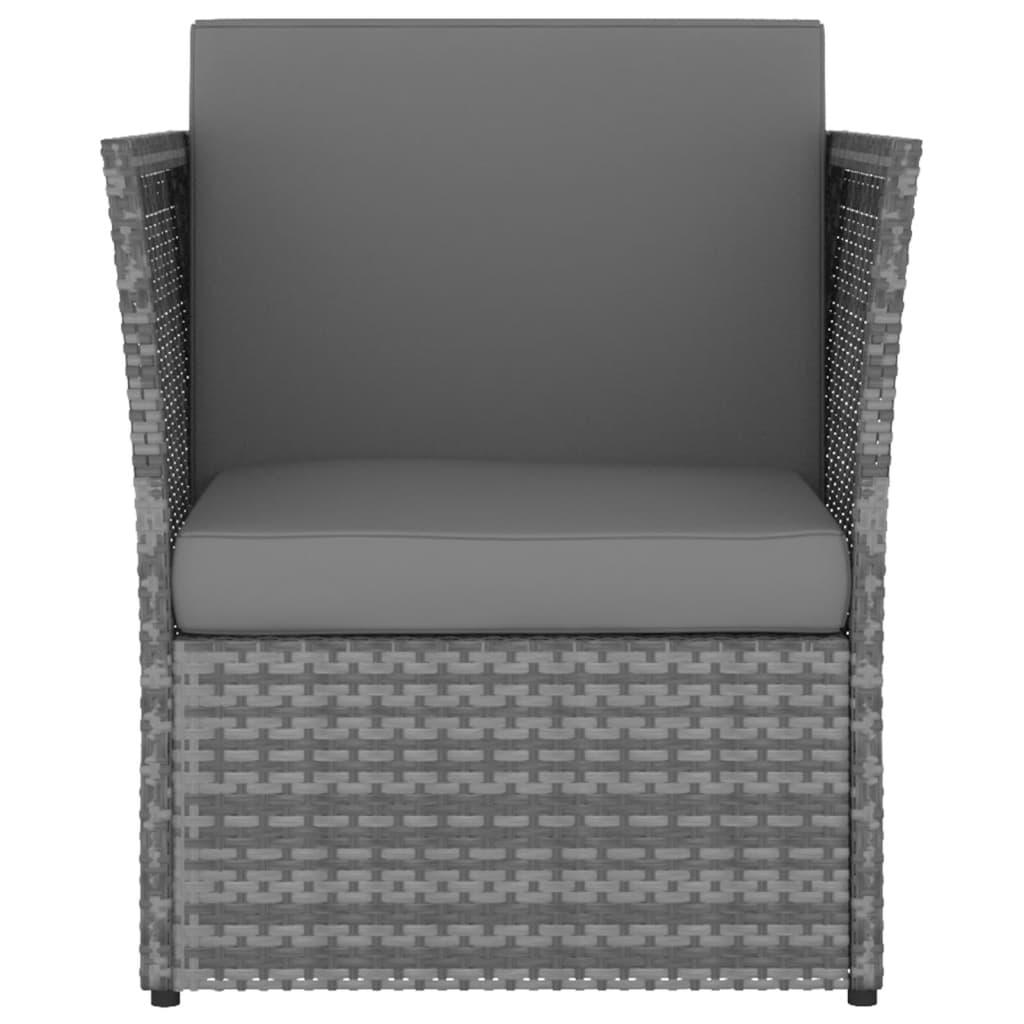 Gartensessel mit Hocker Poly Rattan Anthrazit - Pazzar.ch