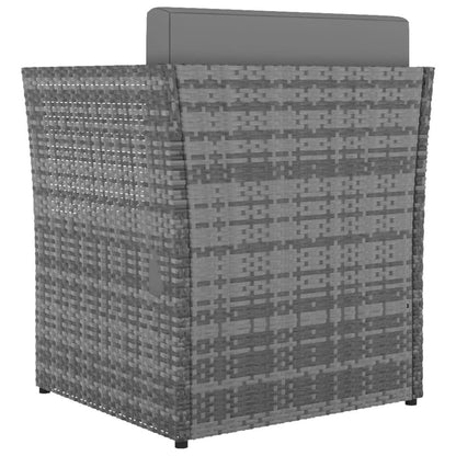 Gartensessel mit Hocker Poly Rattan Anthrazit - Pazzar.ch