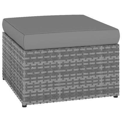 Gartensessel mit Hocker Poly Rattan Anthrazit - Pazzar.ch