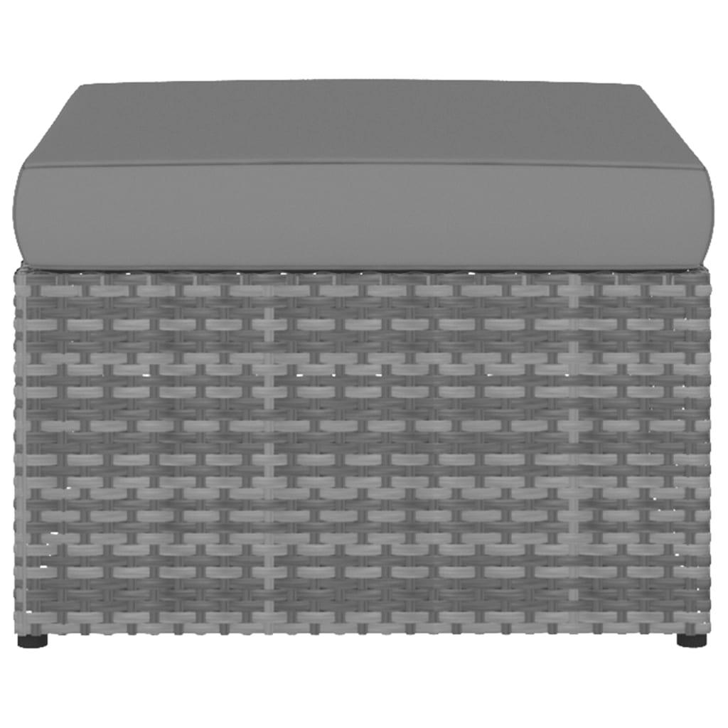 Gartensessel mit Hocker Poly Rattan Anthrazit - Pazzar.ch