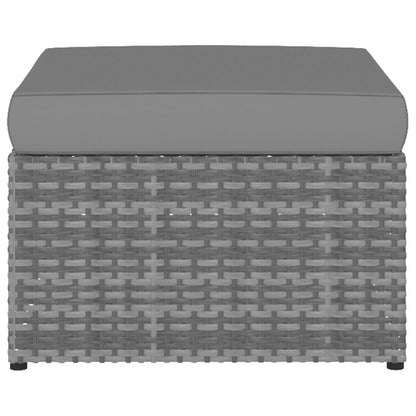 Gartensessel mit Hocker Poly Rattan Anthrazit - Pazzar.ch