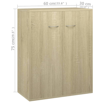 Sideboard Sonoma-Eiche 60x30x75 cm Holzwerkstoff - Pazzar.ch