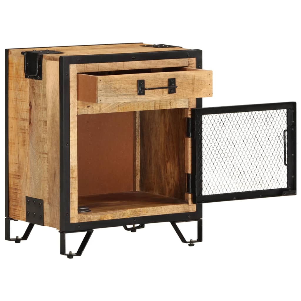 Nachttisch 43×30×51 cm Raues Mango-Massivholz - Pazzar.ch