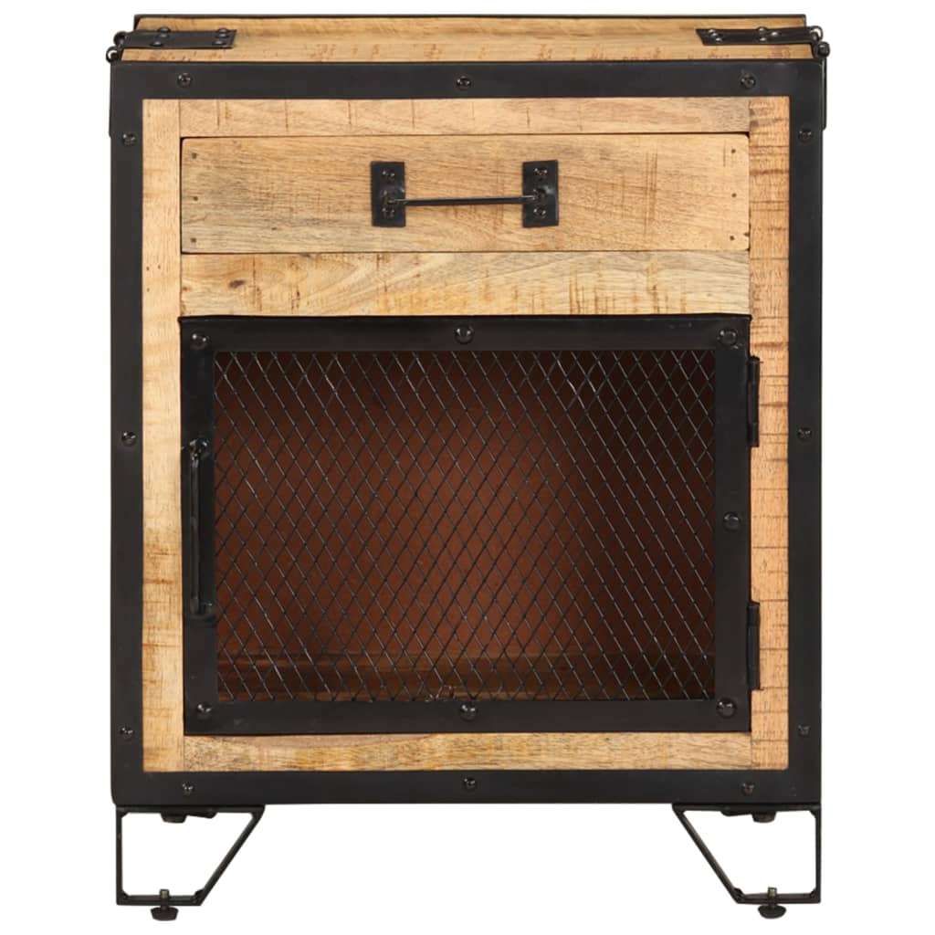 Nachttisch 43×30×51 cm Raues Mango-Massivholz - Pazzar.ch