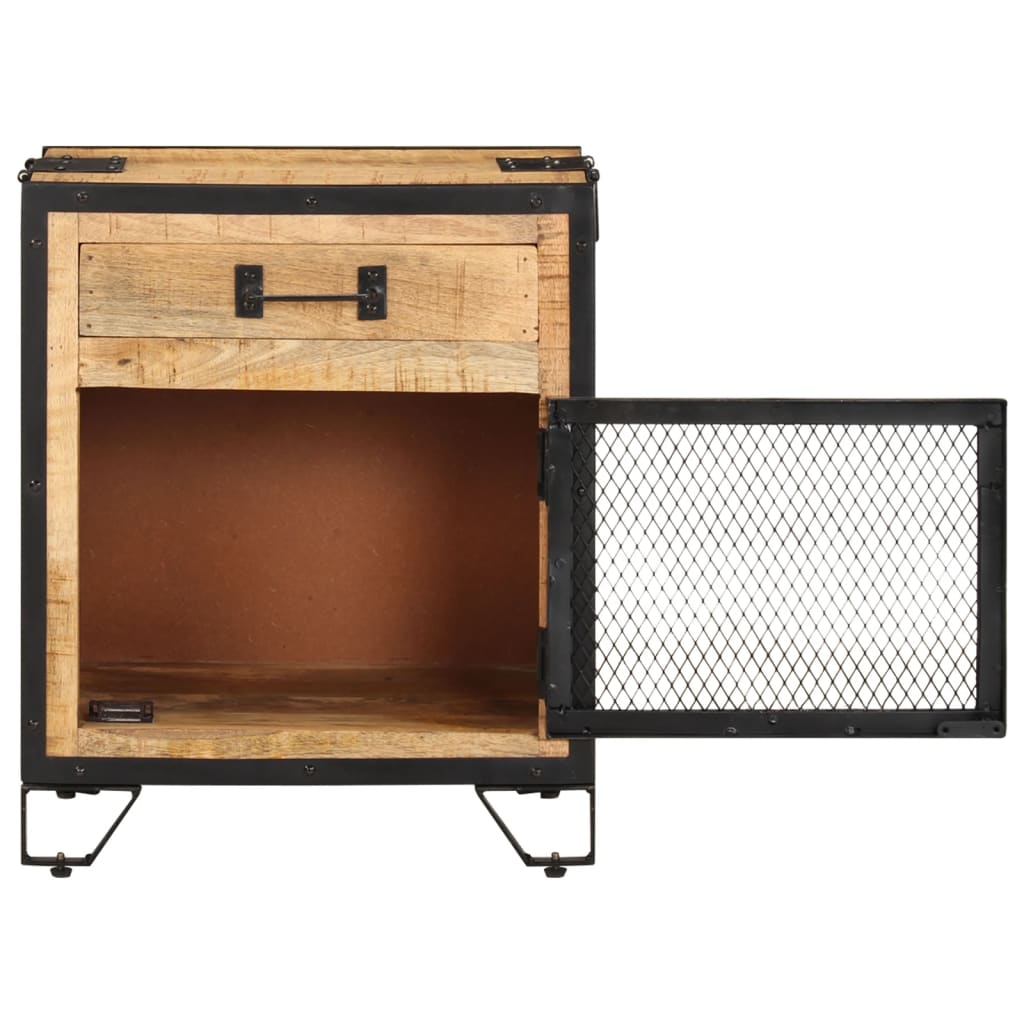Nachttisch 43×30×51 cm Raues Mango-Massivholz - Pazzar.ch