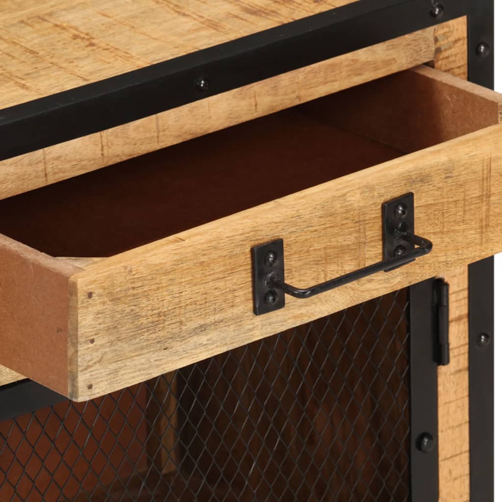 Nachttisch 43×30×51 cm Raues Mango-Massivholz - Pazzar.ch