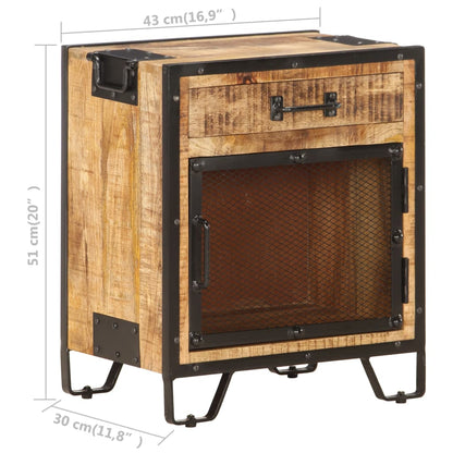 Nachttisch 43×30×51 cm Raues Mango-Massivholz - Pazzar.ch