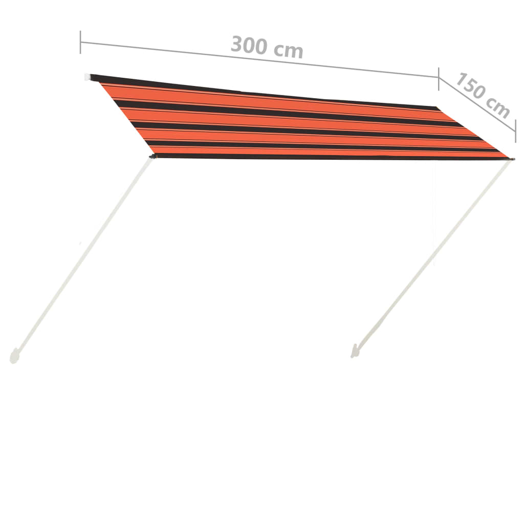 Einziehbare Markise 300×150 cm Orange und Braun - Pazzar.ch