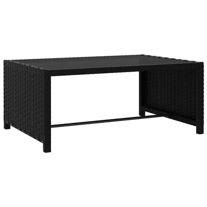 Sonnenliegen 2 Stk. mit Tisch Poly Rattan Schwarz - Pazzar.ch