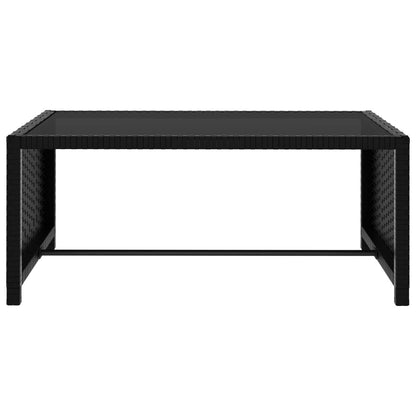 Sonnenliegen 2 Stk. mit Tisch Poly Rattan Schwarz - Pazzar.ch