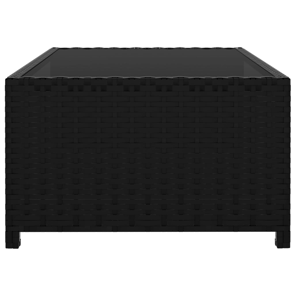Sonnenliegen 2 Stk. mit Tisch Poly Rattan Schwarz - Pazzar.ch