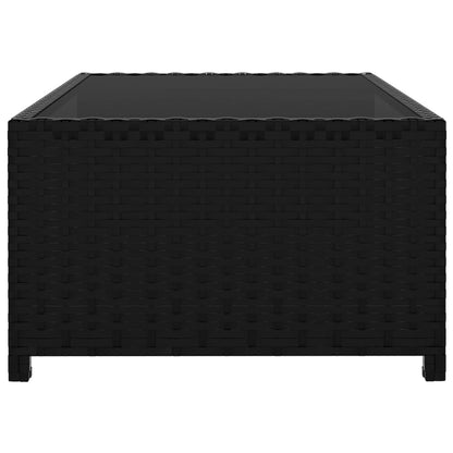 Sonnenliegen 2 Stk. mit Tisch Poly Rattan Schwarz - Pazzar.ch