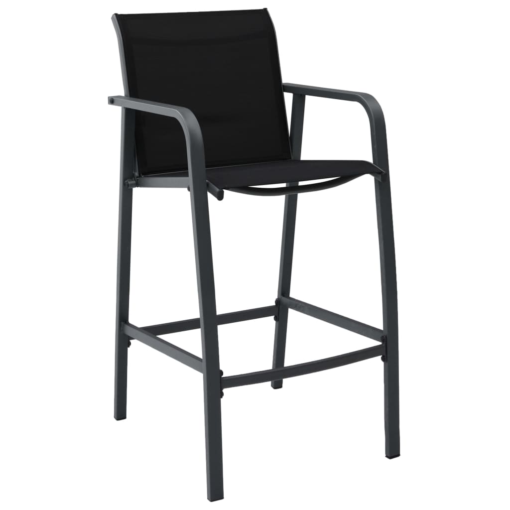 Garten-Barstühle 2 Stk. Schwarz Textilene - Pazzar.ch